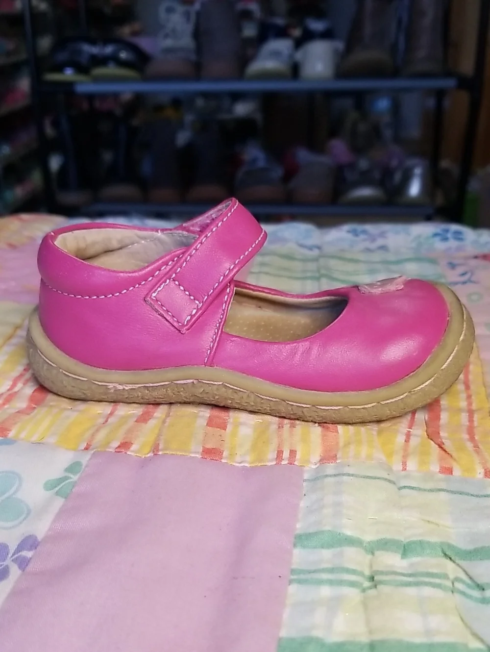 Livie & Luca Pink Leather Mary Jane Shoes with Light Pink Bird Size 5 Pio Pio